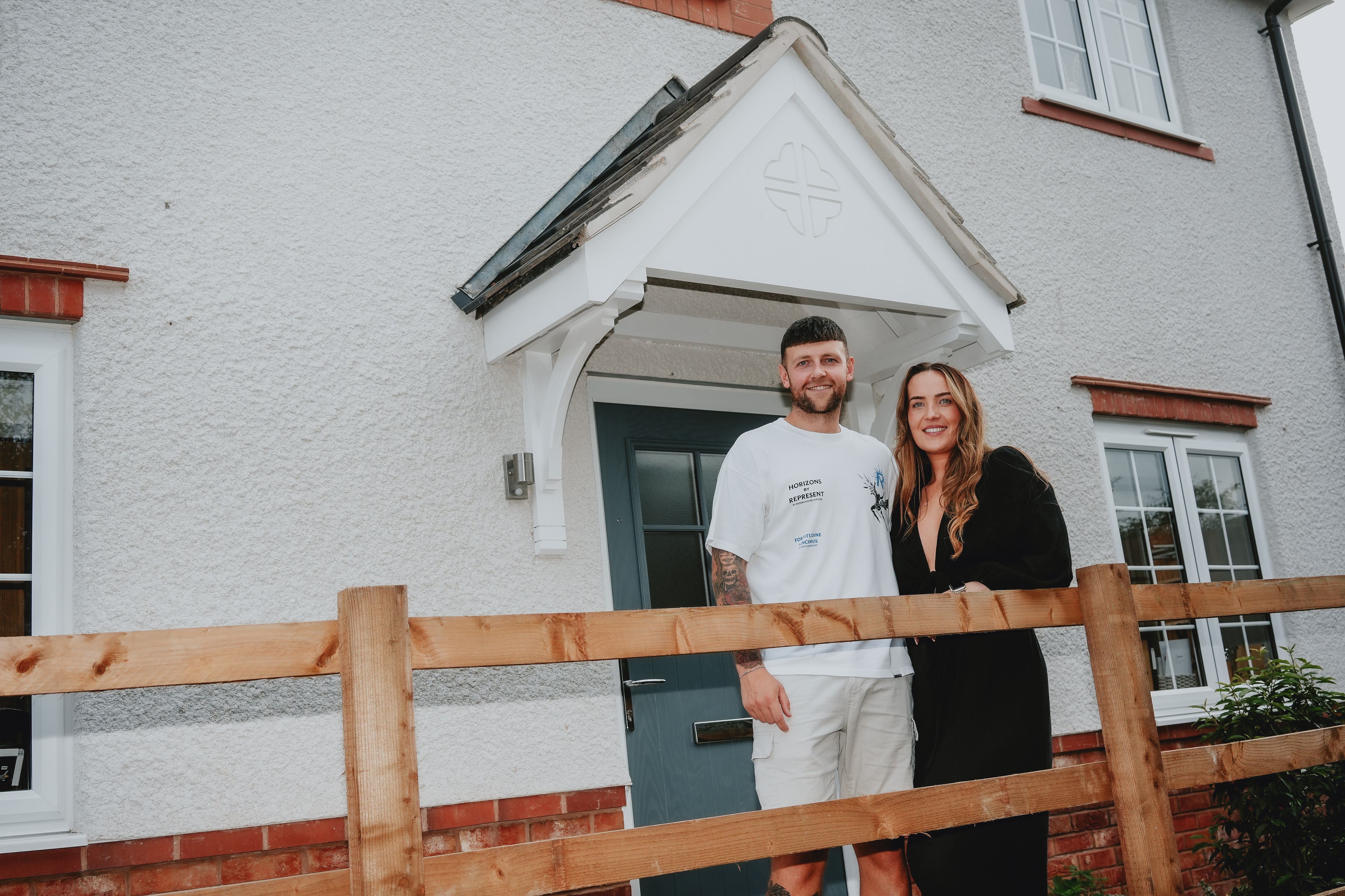 Hayley and her fiancé Alex enjoying their new kitchen