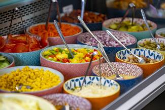 Fresh salad bowls at Cleo's Deli in Arnold
