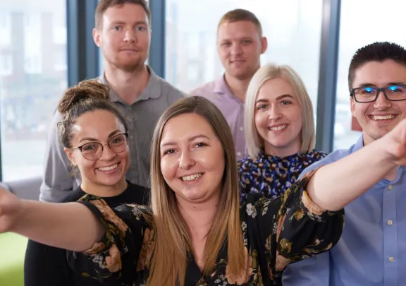 Group of young people taking a selfie