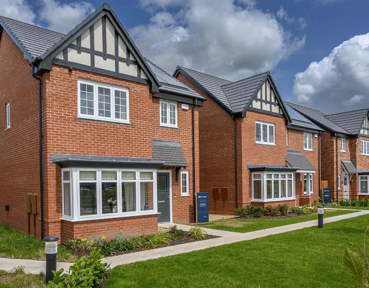 Street scene of Lawnswood sustainable living homes